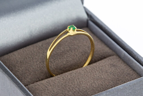 375 Gelbgoldene Solitärring - 17,8 mm