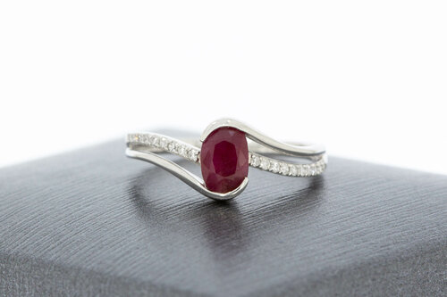 9 Karat weißgold Solitärring - 15,6 mm