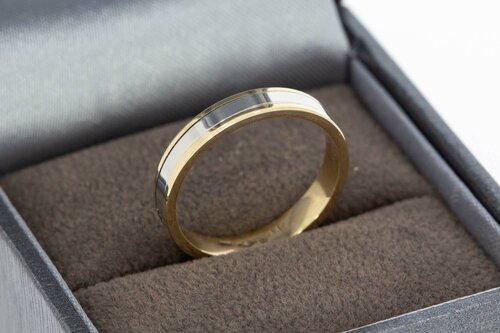 9 Karat Bicolor Goldene Ring - 16,5 mm