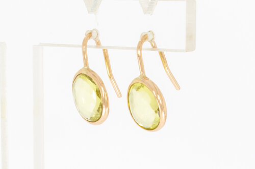 585 Gold Citrin Ohranhänger - 1,9 cm