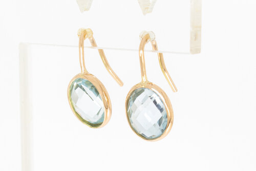 585 Goldene Topas Ohrhänger - 1,9 cm