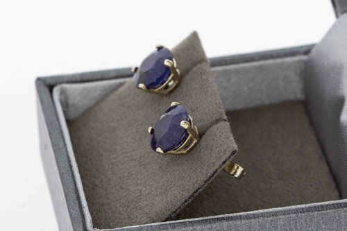 Saphir Ohrstecker 750 Gold - 0,7 cm