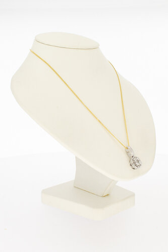 585 Weißgold Diamant Anhänger - 1,8 cm