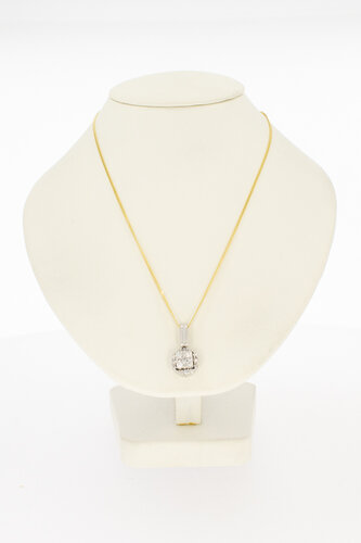 585 Weißgold Diamant Anhänger - 1,8 cm