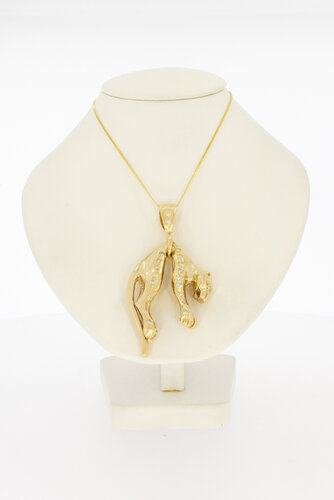 585 Goldene Panther Anhänger - 5 cm