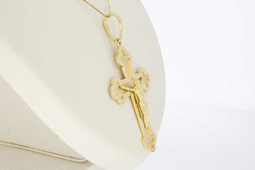 Großes goldenes Kreuz 14 Karat - 6,9 cm