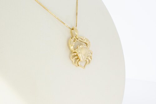 Krabben Anhänger 14 Karat Gold  - 3 cm