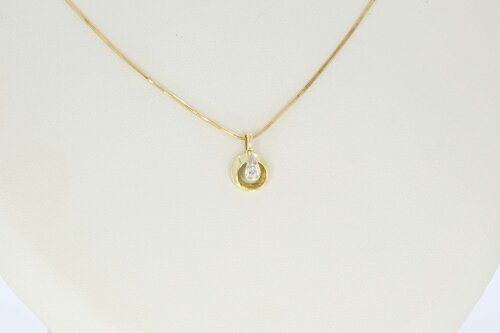 14 Karat Diamant Anhänger - 13,5 mm