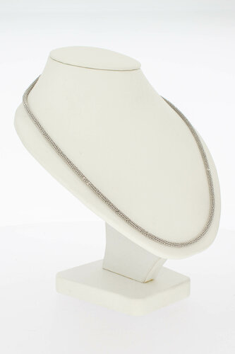 Geflochtene Weißgold Halskette 750 - 44 cm