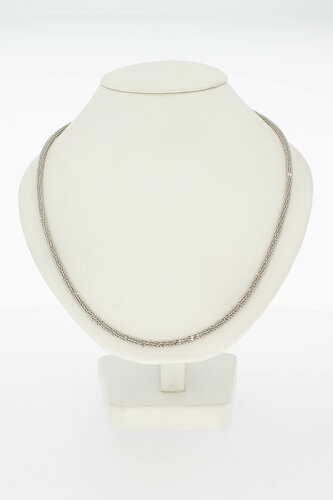 Geflochtene Weißgold Halskette 750 - 44 cm