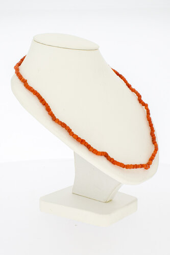 Rote Korallenkette 18 Karat Gold - 47 cm