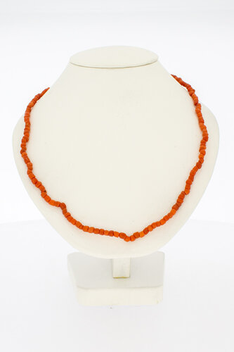 Rote Korallenkette 18 Karat Gold - 47 cm