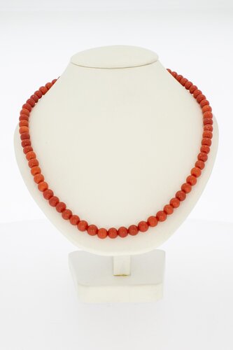 Rote Korallenkette 14 Karat Gold – 39,5 cm