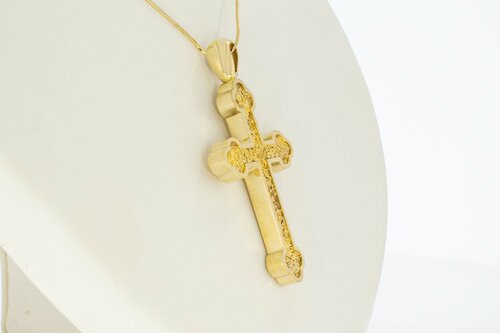 Kreuz Anhänger 585 Gelb Gold – 6 cm