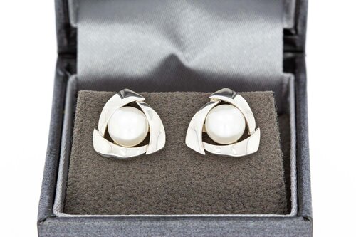 Perlen Ohrstecker 750 Gold - 1,2 cm