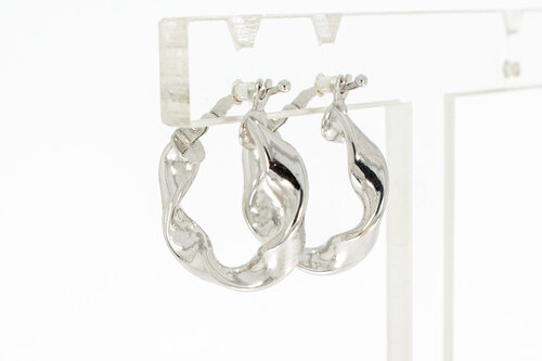 Creolen Weißgold 18 Karat - 1,8 cm