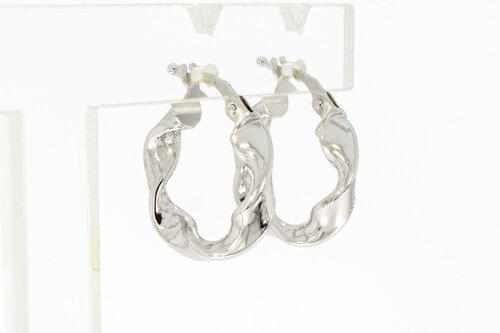 Creolen Weißgold 18 Karat - 1,8 cm