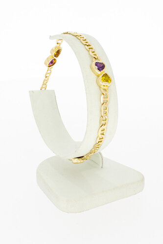 Herz Armband 585 Gelbgold - 19,5 cm