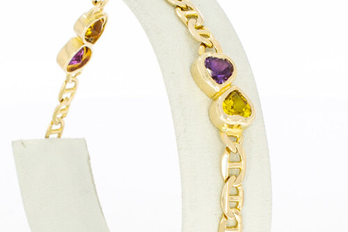 Herz Armband 585 Gelbgold - 19,5 cm