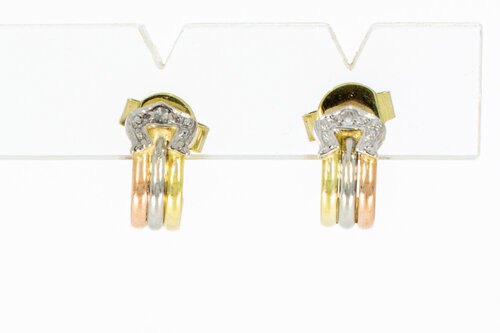 Diamant Ohrstecker 14 Karat Gold - 1,1 cm
