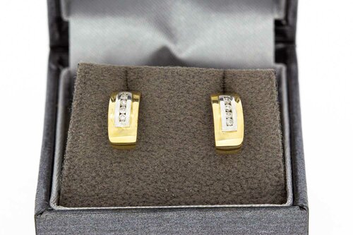 Diamant Ohr-ringe 585 Gold - 1,1 cm