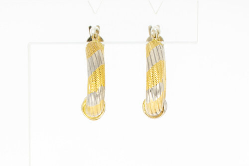 Bicolor 14 Karat Goldohr-Ringe - 1,9 cm
