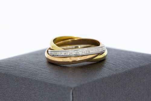 18 Karat tricolor Crossover Goldring - 16,9