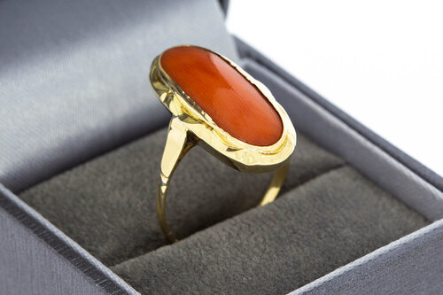 Korallenring 14 Karat Gold - 18,1 mm