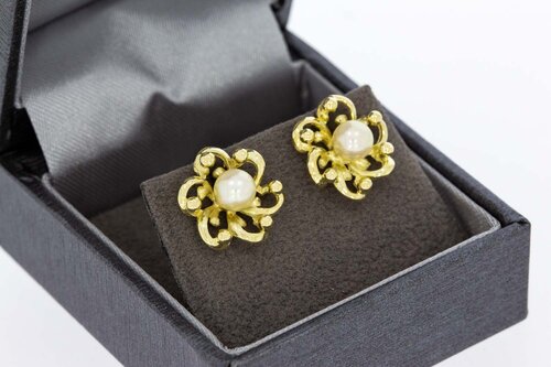 Perlen Ohrstecker 585 Gold - 1,4 cm