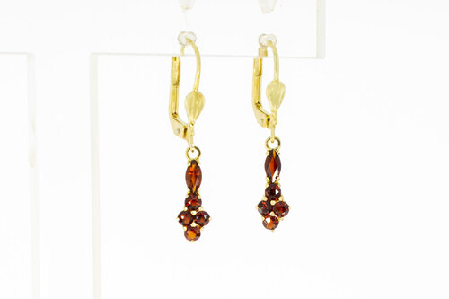 Vintage Granat Ohrhänger 585 Gold - 3 cm