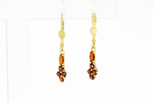 Vintage Granat Ohrhänger 585 Gold - 3 cm