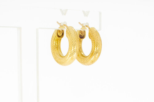 Geprägte Ohrringe 18 Karat Gold - 2 cm