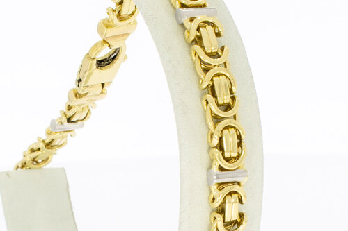 Flaches Königsarmband 14 Karat Gold - 22,9 cm