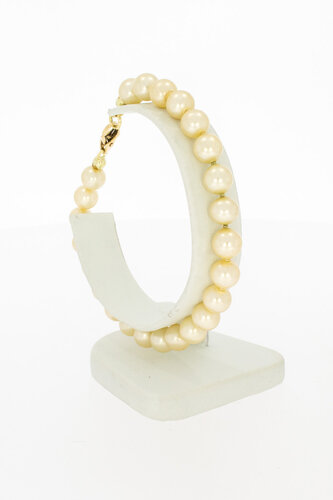 585 Gold Armband mit Perlen - 21,6 cm