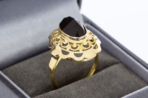 Vintage Granat Gold Ring 14 Karat - 17,5 mm