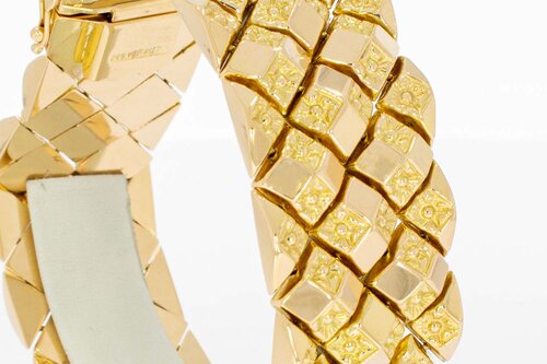 Vintage 750 Breites Goldarmband – 20,2 cm