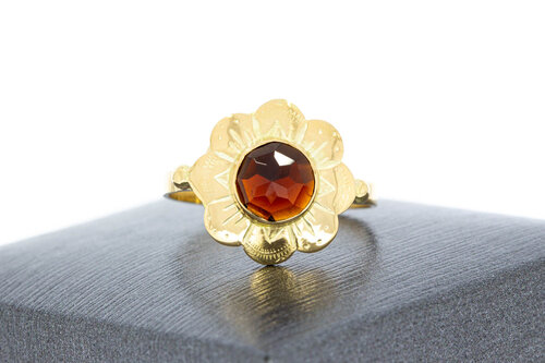 Gold Granat-Ring 14 Karat – 17,9 mm