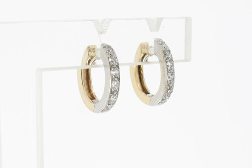 Ohrclips 585 Gold mit Saphir - 1,4 cm