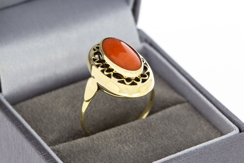 14 Karat Gold Vintage Korallenring - 18,4 mm