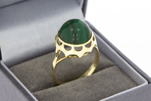 Malachit Ring 14 Karat Gold - 18,4 mm