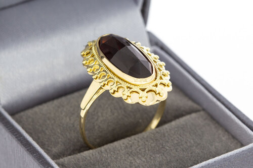 Vintage 585 Granat Gold Ring - 19,5 mm