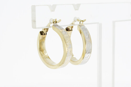 Versace-Stil Ohrringe 585 Gold - 2,3 cm