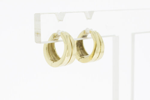 Bicolor Creolen 14 Karat Gold - 1,3 cm