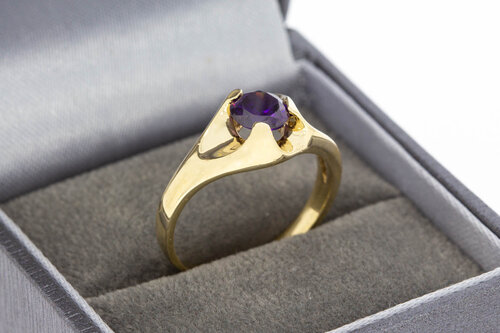 Amethyst- Ring 14 Karat Gold - 17,9 mm