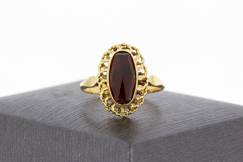 Vintage Granat Ring 14 Karat Gold - 17,4 mm