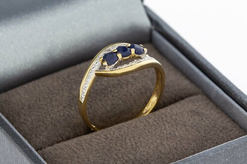 9 Karat Gold Damen Saphirring - 16,6 mm