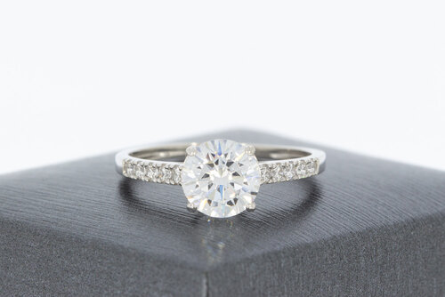 9 Karat Weißgold Damenring - 19,2 mm