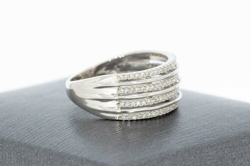 9 Karat breiter Weißgold Ring – 15,8 mm