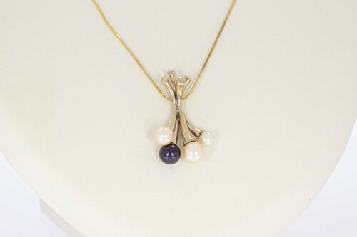 18 Karat  Damen Perlenanhänger - 3,1 cm