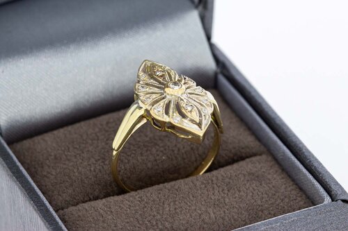 Vintage 14 Karat Diamant Damenring - 17,5 mm